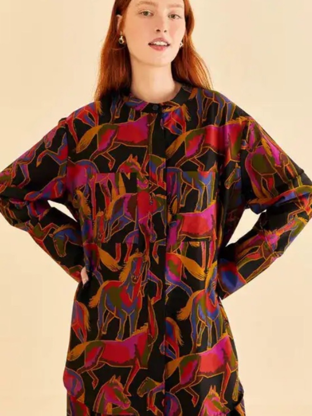 Farm Rio Wild Horses Top - Sz. L - NWT - Picture 2 of 10